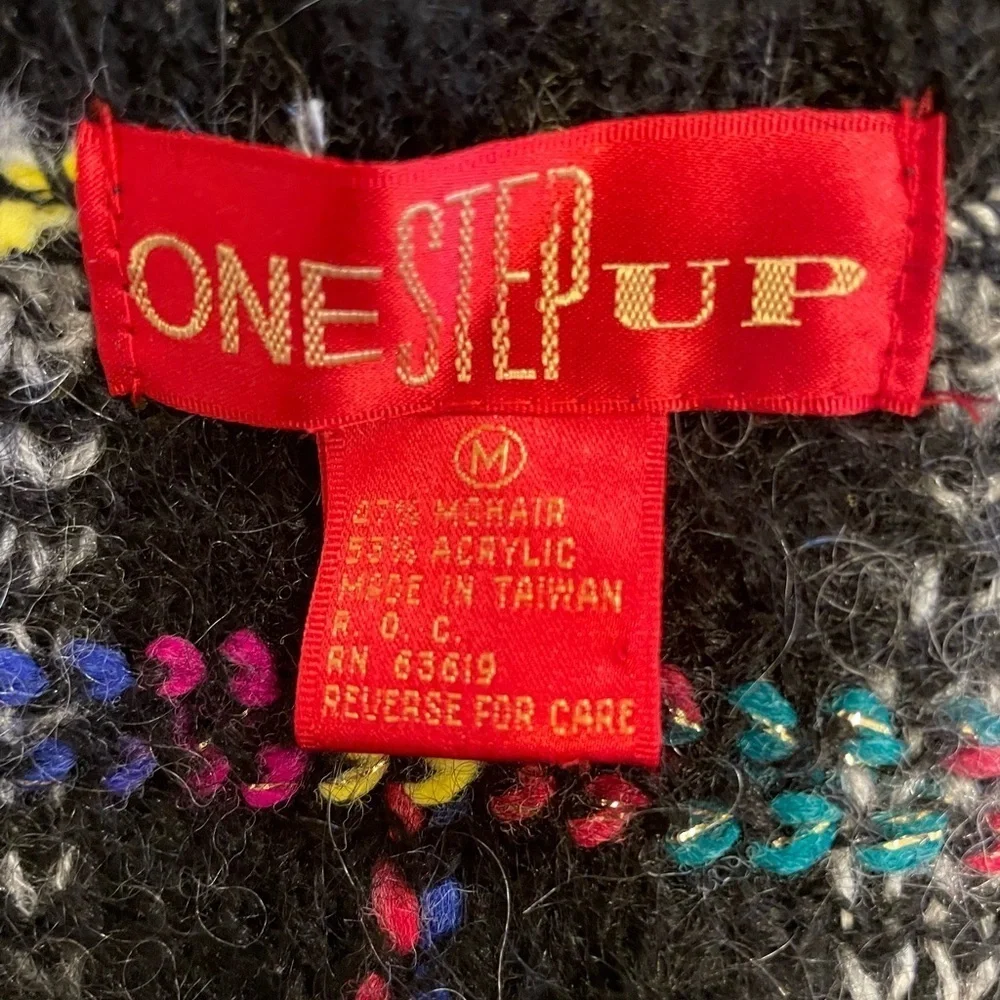 One Step Up Multicolor Checkered Long Sleeve Cardigan Sweater Size M